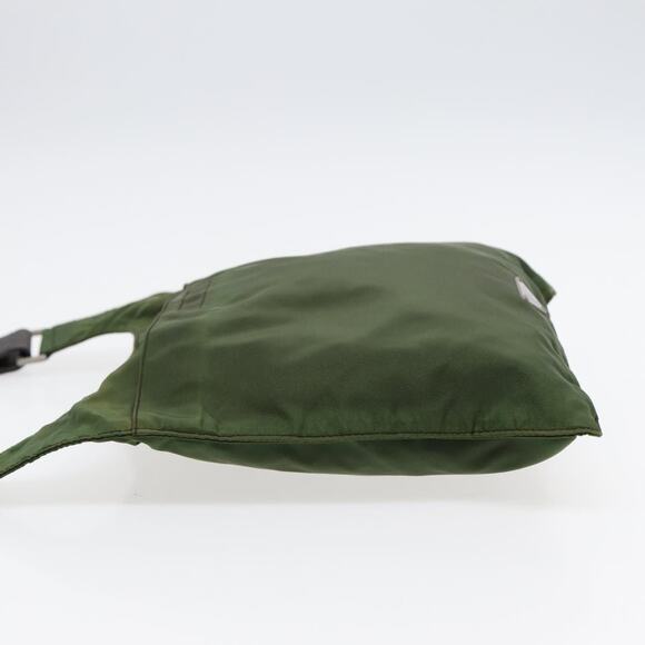 PRADA Shoulder Bag Nylon Khaki Dark Brown Silver - Picture 4 of 16
